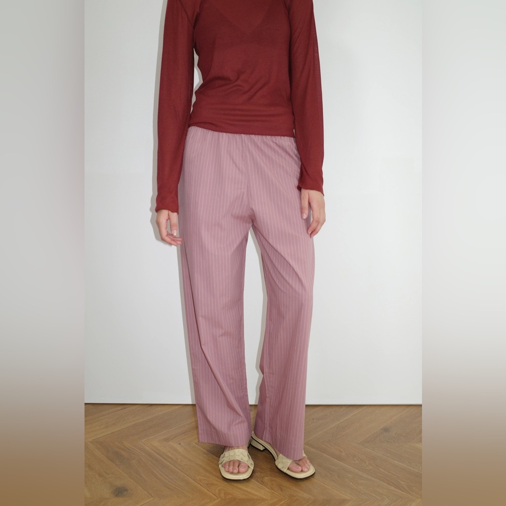 Ease Striped Pants With Elastic Waist